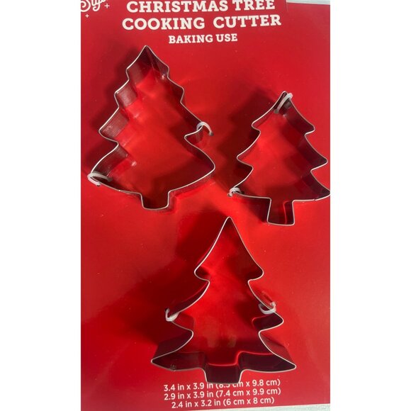 Holiday Style Cookie Cutters Snowman Christmas Tree Metal Set 6 Pieces Baking - Picture 3 of 7